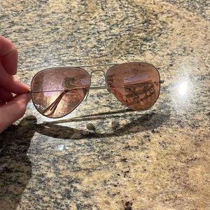 Women’s RayBan aviator sunglasses red reflective